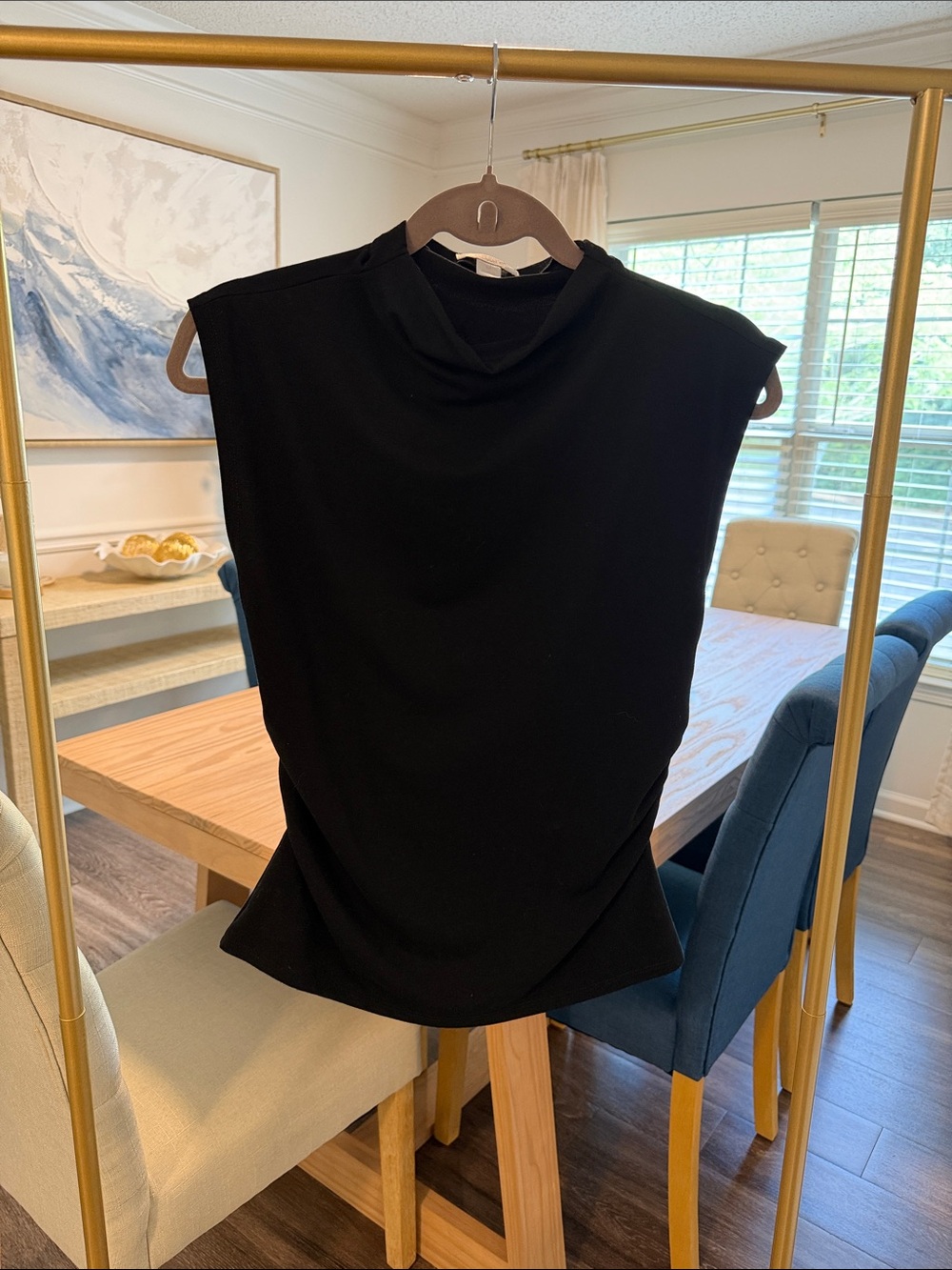 Classic Black Mock Neck Sleeveless Tank Top - Women